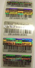 1500 BCc Custom Print BARCODE Security Hologram Tamper Evident Label Stickers