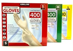 Kirkland Signature Nitrile Exam Powder-Free Exam Gloves – 400 Count – Choose Sz