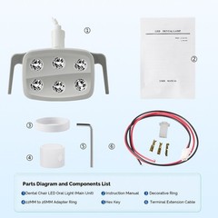 9W Dental 6 LED Lamp Oral Light Ra90 Lamp For Unit Chair