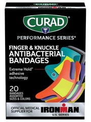 CURAD Performance Series IRONMAN Antibacterial Bandages, 20 Count (Pack of 1)
