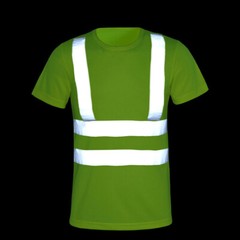 Hi Vis ANSI Class 3 Reflective Tape Safety Work Shirt Black Front Bottom Tshirts