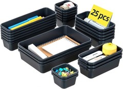 Effortless Organization: 25 Pcs Interlocking Desk Drawer Separators for Any Room