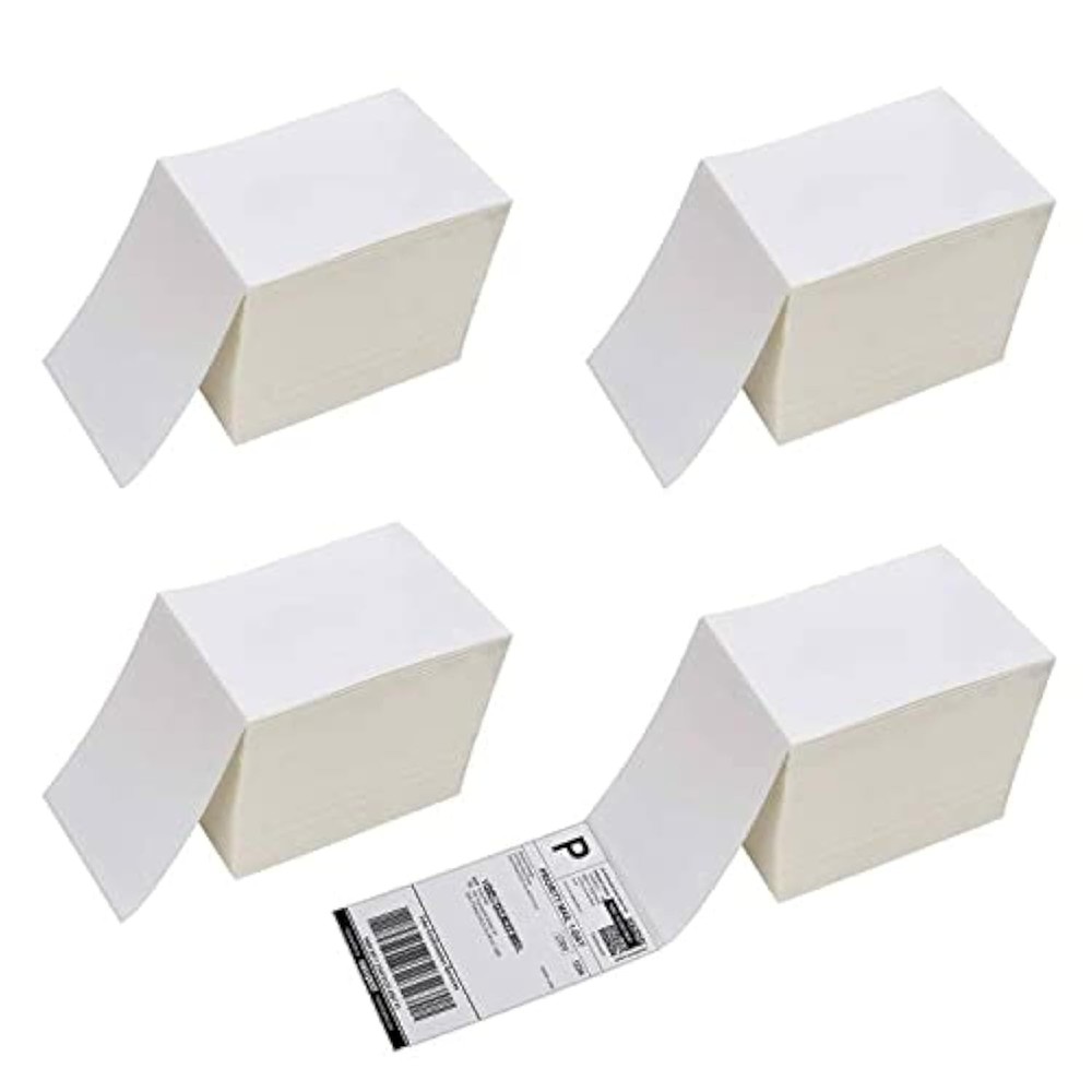 Immuson 4000 Fanfold 4 x 6 Direct Thermal Shipping Labels with Perforations, …