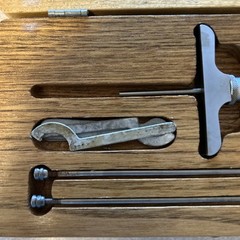Craftsman Variable Depth Gauge Micrometer w/Wood Storage Box Case & Extra Gauges