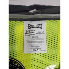 OccuNomix High Visibility Class 2 Mesh Single Stripe Safety Vest Size 2X/3X NEW