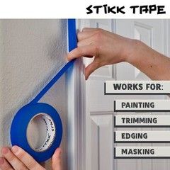 Stikk Painters Tape – 3pk White Painter Tape – 1/4 inch x 60 yards – Paint Ta…