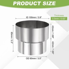 PATIKIL 4″ ID to 3.5″ OD Exhaust Adapter Reducer Connector, Universal Stainless