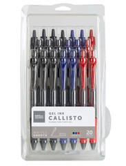 Office Depot Callisto Retractable Gel Ink Pens, Medium Point, 0.7 mm, Pack Of 20