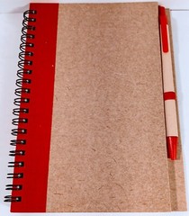 10 Pack Hardcover EcoSmart 70-Page Spiral Notebooks with Pens 5×7 Unruled Red