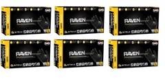 SAS 66518 RAVEN Black Nitrile Gloves Powder 100/BX L (6 Pack)