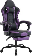 Purple Ergonomic Gaming Chair, Computer Chair with Footrest and Lumbar Support a