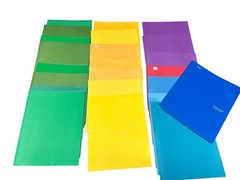 Duo-Tang Panel and Border Front Report Covers, Multi-colors Lot Of 24 NEW