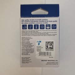 Brother TZe TZE-2312PK P-touch Laminated Label Tape 1/2in Black on White 2PK