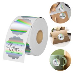 Holographic Thermal Labels 2” Flower Stickers for Thanks Card Logo Tag 400/Roll