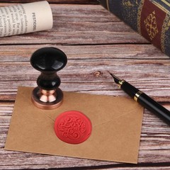 Black Obsidian Stone Wax Seal Stamp for Wedding Invitation Envelope Crafts, C…