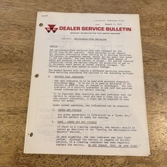 1977 Massey Ferguson Maintenance Free Batteries Dealer Service Bulletin
