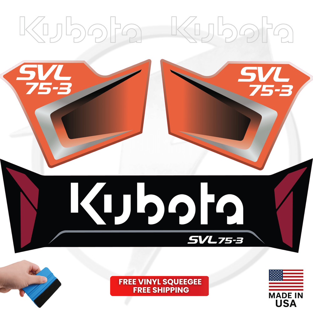 Fits KUBOTA SVL75-3 Main Decals Skid Steer Stickers – Free Shipping – 3M Vinyl