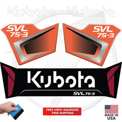 Fits KUBOTA SVL75-3 Main Decals Skid Steer Stickers – Free Shipping – 3M Vinyl