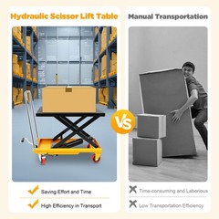 500lbs Hydraulic Lift Table Cart Steel Scissor Lift Table Hydraulic Lift Trolley