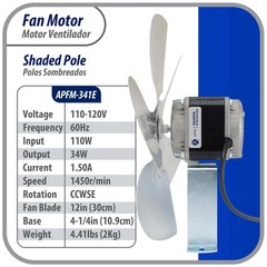 Appli Parts APFM-341E 34W refrigeration condenser and evaporator motor 115V 60Hz