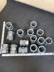 LOT: 15 ea. pcs unmarked brand EMT Conduit Couplings 1″ Compression imported