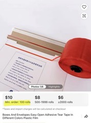 4mm 6mm BOPP PET Red Tear Tape for Opening Cardboard Boxes, Envelopes