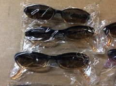 ASSORTED BOX OF SUNGLASSES SUN GLASSES SET OF 12 GLASS COLORED SMALL LENS