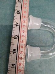 Y shaped connector adapter unknown brand unknown sizes lab glass chemistry