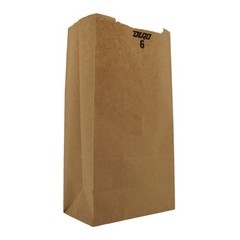 RJ Schinner Co Duro Recycled Brown Kraft Paper Bag, 6 x 3.63 x 11.06 Inch (500/C