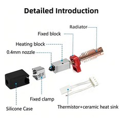 0.4MM Upgrade Ceramic Nozzle for Flashforge Adventurer 5/ 5M Pro Hotend Kit…