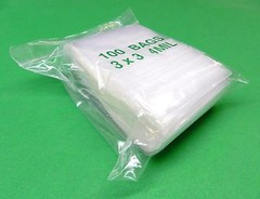 100 3″x3″ Reloc Zippit 4mil Reclosable Bags Heavy Duty 3×3 Square Zip Seal Lock