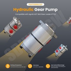 PGP51088G3LP Hydraulic Gear Pump for AGT Skid Steer Loader KTT23 New