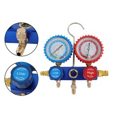 4CFM Rotary Vane Air Vacuum Pump HVAC 1/3HP A/C Refrigeration Kit Manifold Gauge