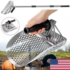Long Handle Sand Scoop Metal Detecting Shovel Adjustable Stainless Steel Beach