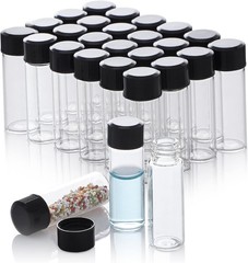 100pcs 4ml Glass Vials with Screw Caps Clear Liquid Sample Vials Small Bottles