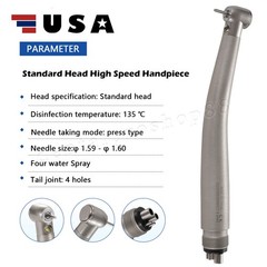 Standard Dental Fiber Optic LED E-generator high speed handpiece Turbine 4 Holes