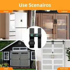 Flip Latch Lock With Combination 180° Swinging Door Lock No-drill AJ0N