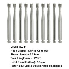 Wave Dental Carbide RA Latch Burs Taper Fissure Round Burr 6 8 701 Contra Angle