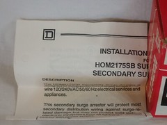 NOS SQUARE D HOM2175SB HOMELINE 1″ SURGE BREAKER/PROTECTOR/ARRESTER 175VAC MAX