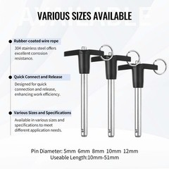 2 Pack T Handle Quick Release Pin 3/8 Inch Diameter304 Stainless Steel Ball L…