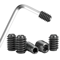 240 Pcs 22 Sizes Black Set Screw Assortment Kit, SAE Allen Head Grub Screws for