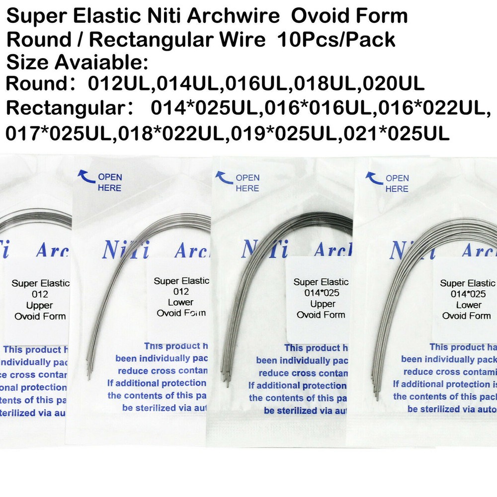 Dental Orthodontic Super Elastic Niti Round Rectangular Natural Nature Arch Wire