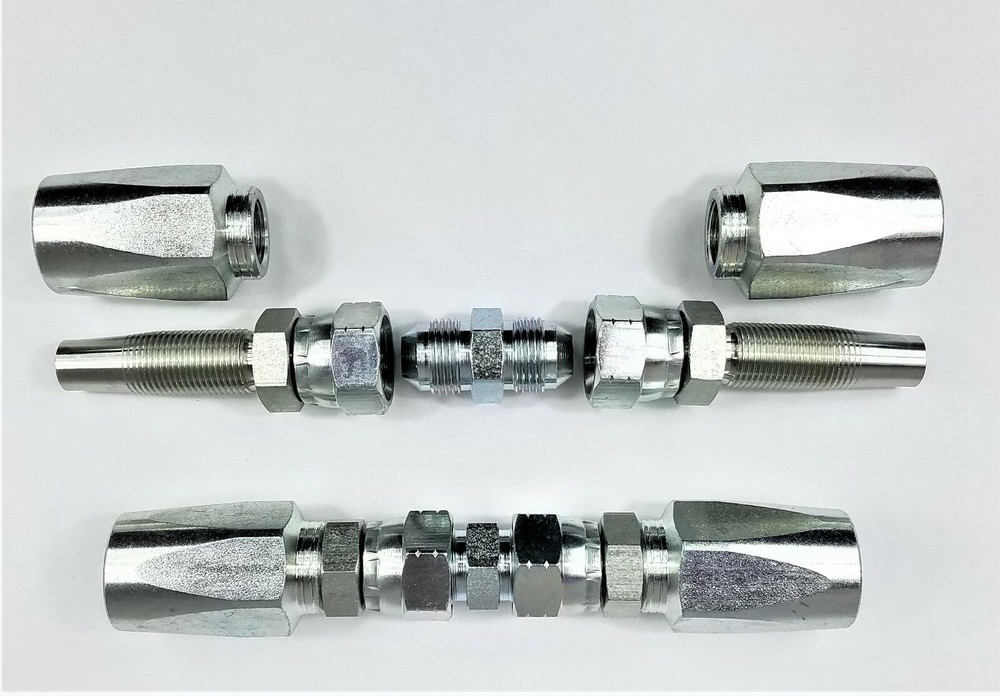 2 Hydraulic Hose Repair Kits – 1/2 ID 2-Wire Hose Reusable Field Repair Fitting