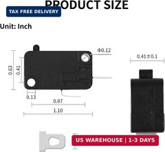 2-Pack Micro Switch for Air Fryer and Microwave Oven, 16A 125V/250V Snap Action
