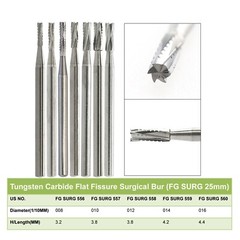 Prima Wave Dental Carbide Burs High Speed FG 19mm / Surgical FGOS FG SL 557 25mm
