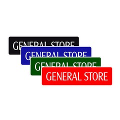 General Store Street Aluminum Metal Novelty Store Sign Grocery Supply Mercantile
