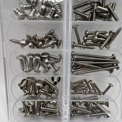 Assorted Small Stainless Steel Screws 120 Pieces High Quality Includes Case