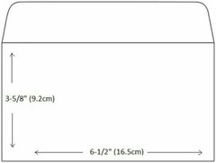 100 Gummed Closure White Letter Mailing Standard Envelopes 3-5/8 x 6-1/2