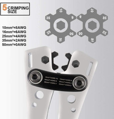 Battery Cable Lug Crimping Tool Kit for AWG 8-1/0 Electrical Lug Crimper with 60