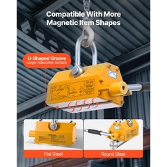Uimoso Permanent Magnetic Lifter with 1320 lbs Load Capacity, N42 Magnet